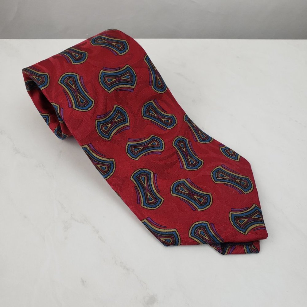Swing Vintage 80's Mens Silk Necktie Classic Red